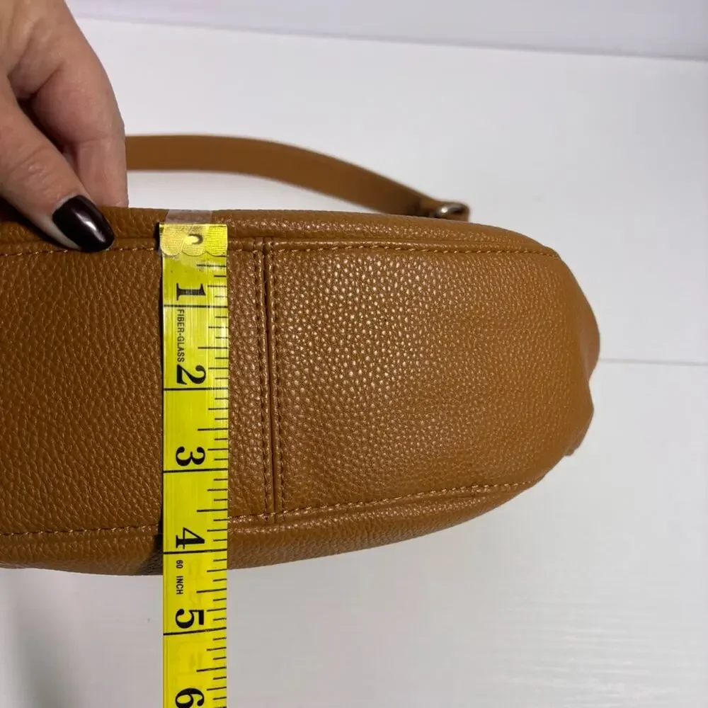 Thirty-One Jewell Tan Faux Leather Hobo Bag Bin10